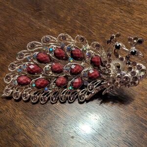 Large Fancy Peacock Hair Clip